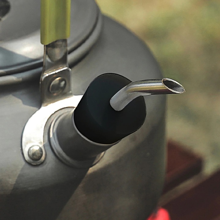 Duza pentru ceainic/Gura de scurgere cu filtru pentru turnare manuala, rezistenta la temperaturi ridicate, din inox, pentru camping