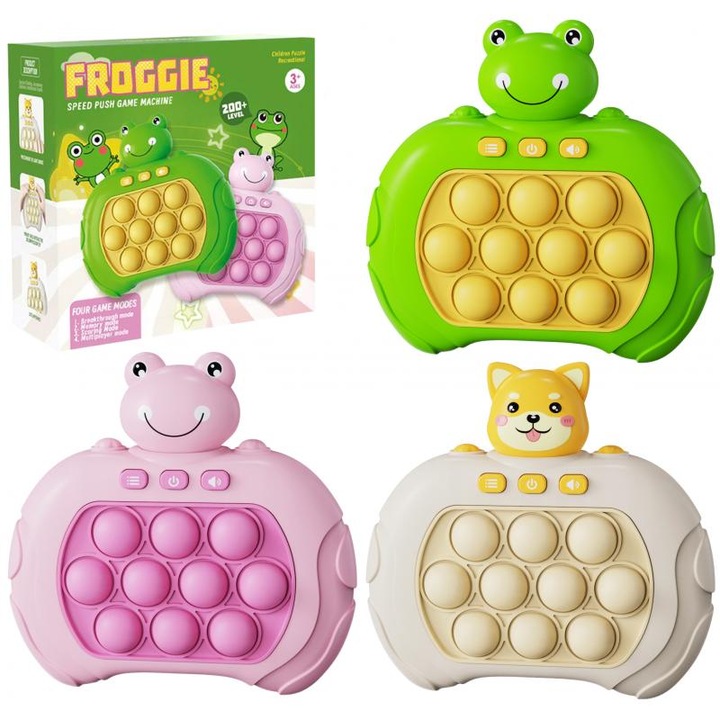 Jucarie interactiva Trifox Quick Push 13x13x6cm, verde