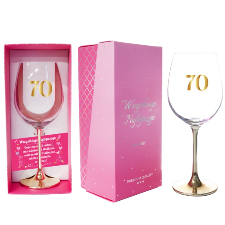 DIL borospohár 500 ml arany szárral