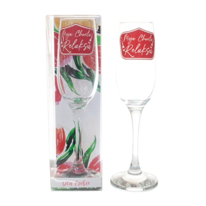 Pahar pentru sampanie DIL, "Moja chwila relaksu", 200 ml