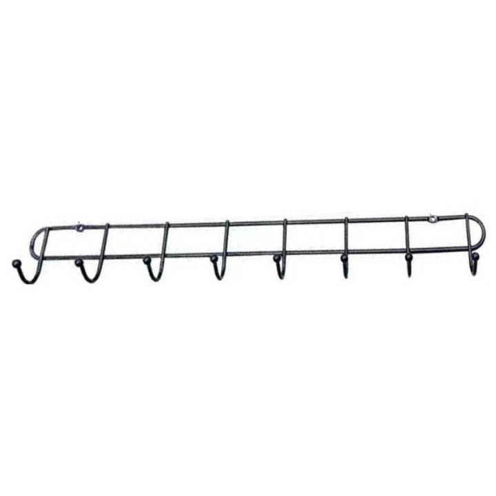 Fém akasztó 7&7, 8 akasztóval, 47,5x5cm, fekete