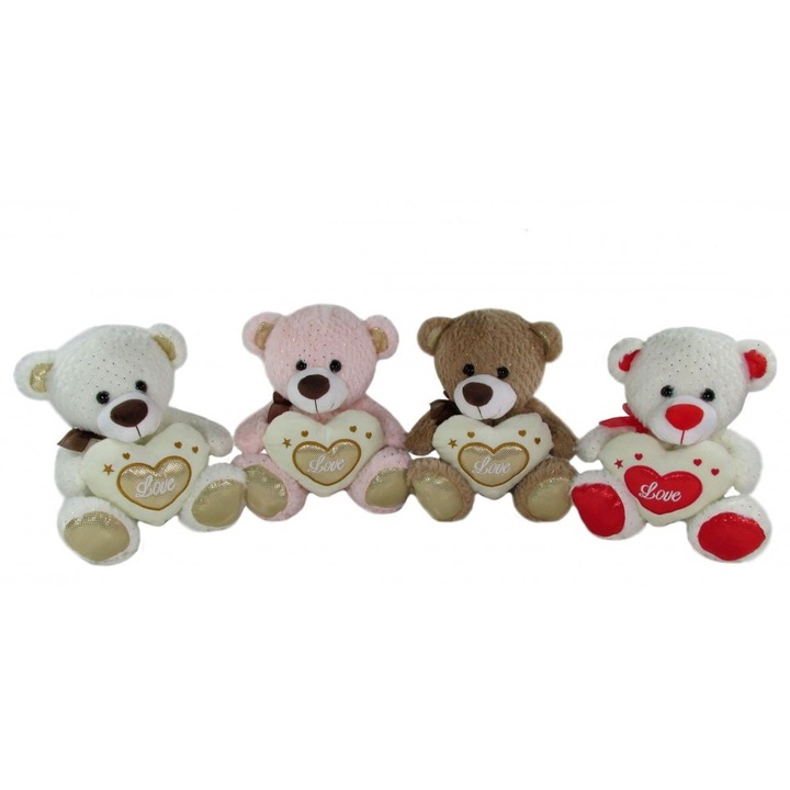 Ursulet cu inima 17 cm, mix de modele M3539