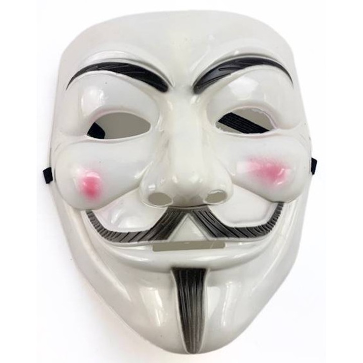 Masca carnaval TROPIC, model Anonymus, alb, set