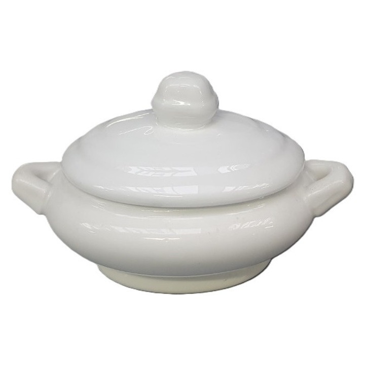 Recipient portelan TROPIC 13x8cm alb