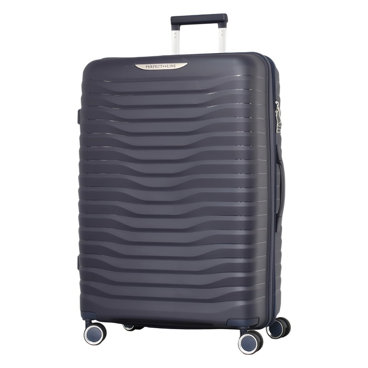 Valiza PERFECT++LINE PP 1616, Expander, 76/50/30 cm, Albastru inchis