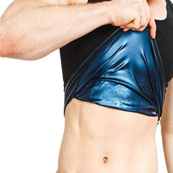 Vesta De Slabit, Zggzerg, Costum Modelator, Costum Sauna, Accelereaza Transpiratia Si Eliminarea Toxinelor Din Organism, Retine Temperatura Optima A Corpului, Tesatura Confortabila Si Durabila, Pentru Barbati, Polimer, S/M, Negru/Albastru