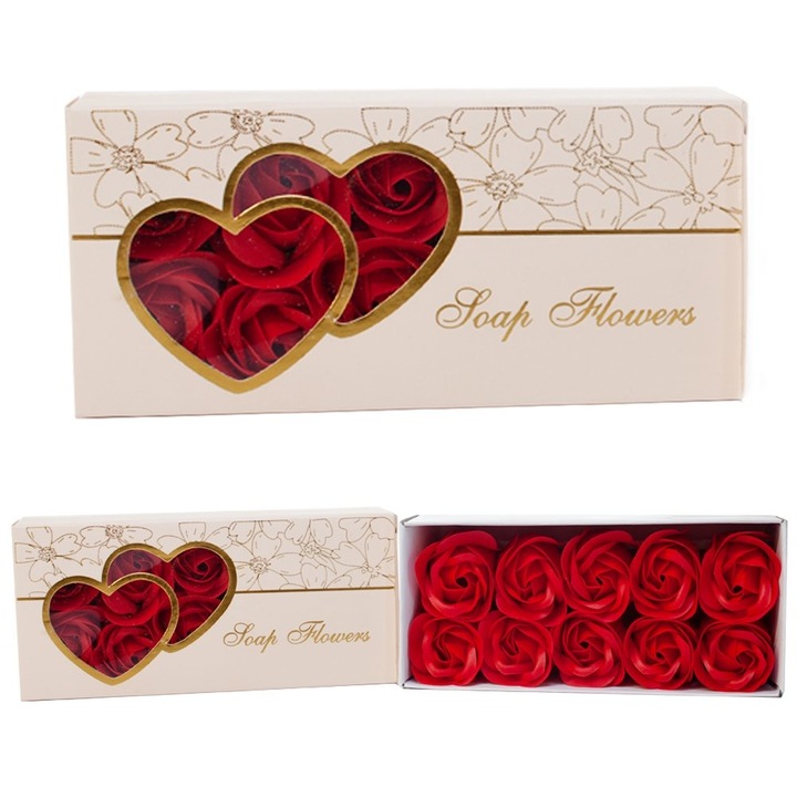 10 darabos DIL rózsás többszínű szappankészlet