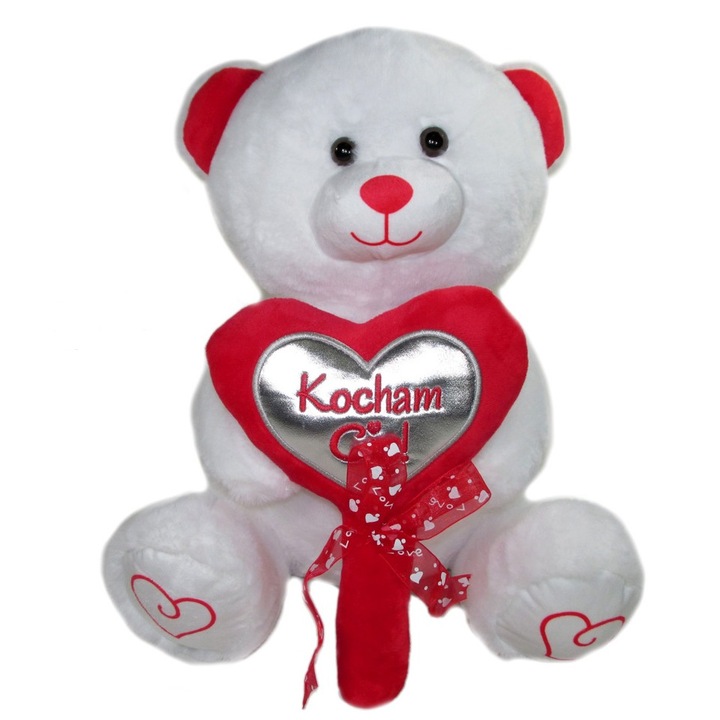 Jucarie de plus Sun Day, Mis pluszowy z sercem, 30cm, multicolor