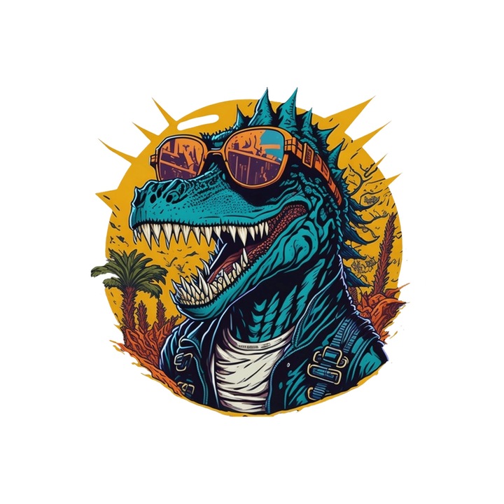 Sticker Gorila cu ochelari rosii fundal stropit graffiti, Autoadeziv, Cri-Flo, Marime 6 cm