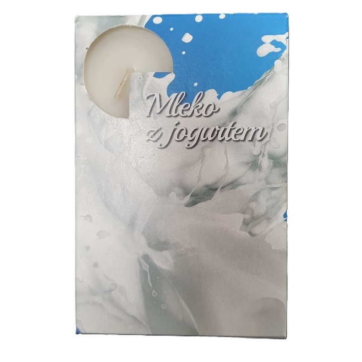 Комплект от 6 ароматни свещи Tea Light, ZAWA, мляко с кисело мляко