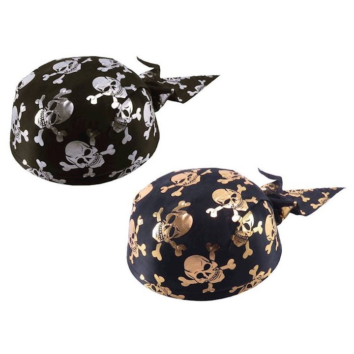 Caciula pirat negru-aurie si negru-argintie, TROPIC, set