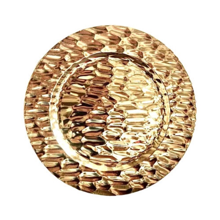 Farfurie decorativa, 33 cm, Auriu