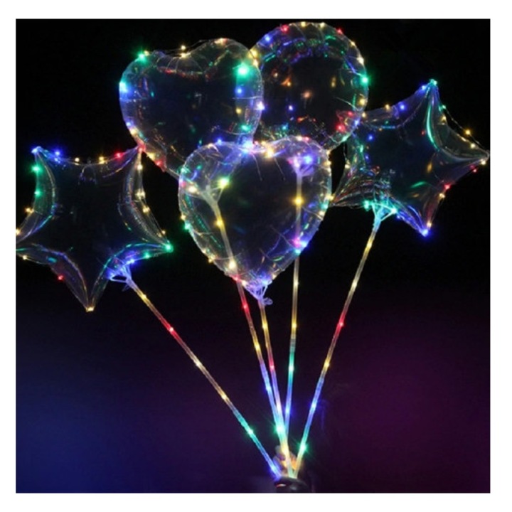 Комплект от 10 LED балона, GGV, Mix, 19 см