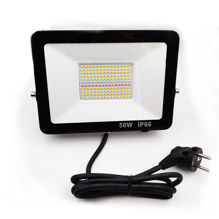 Projector LED Smart, 50W, RGBCW, WiFi, Bluetooth, Control prin APP, Reglaj Culoare 2700K-6500K, Ideala pentru Gradina, Peisaj si Atmosfera, IP66, Negru