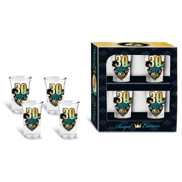 4 db-os pohárkészlet 35 ml, BGtech, 30 éves KIRÁLYI KIADÁS