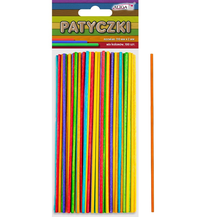 Bete de numarat din lemn Aliga, Multicolor, rotunde 150x2mm set 100 buc