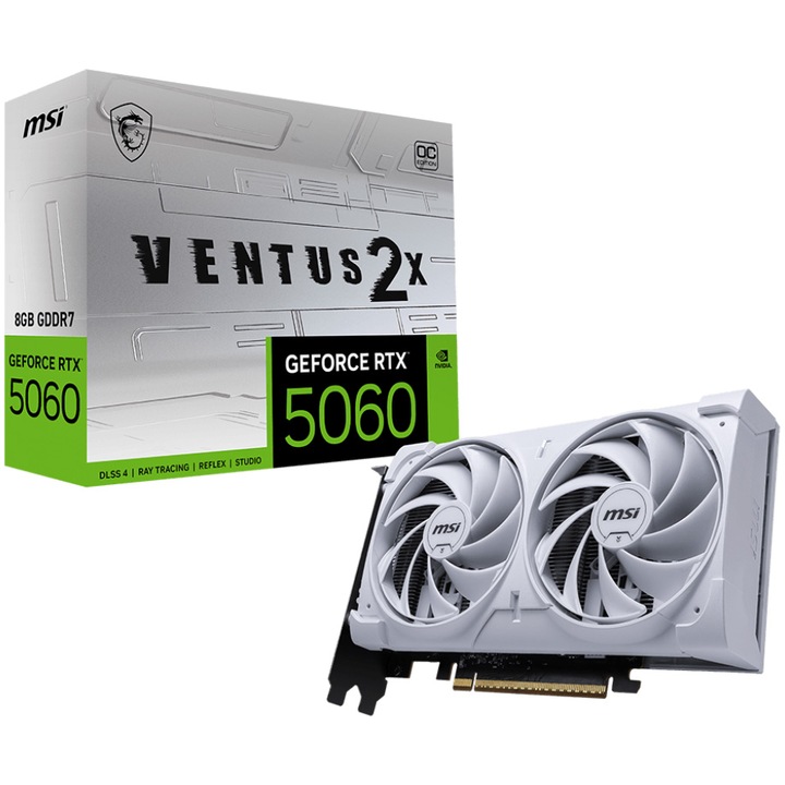 MSI GeForce RTX™ 5060 8G VENTUS 2X OC videókártya, FEHÉR, 8GB GDDR7, 128-bit