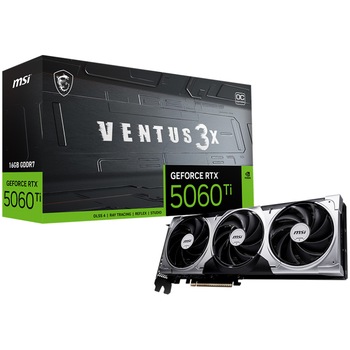 Placa video MSI GeForce RTX 5060 Ti 16G VENTUS 3X OC, 16GB GDDR7, 128-bit