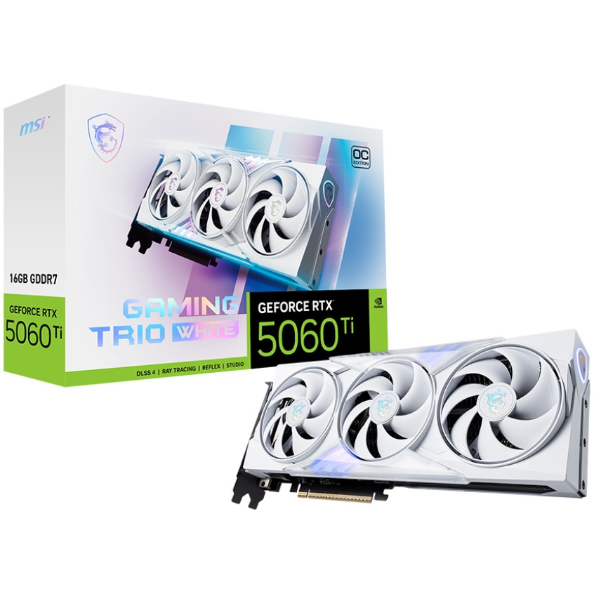 Placa video MSI GeForce RTX™ 5060 Ti 16G GAMING TRIO OC WHITE