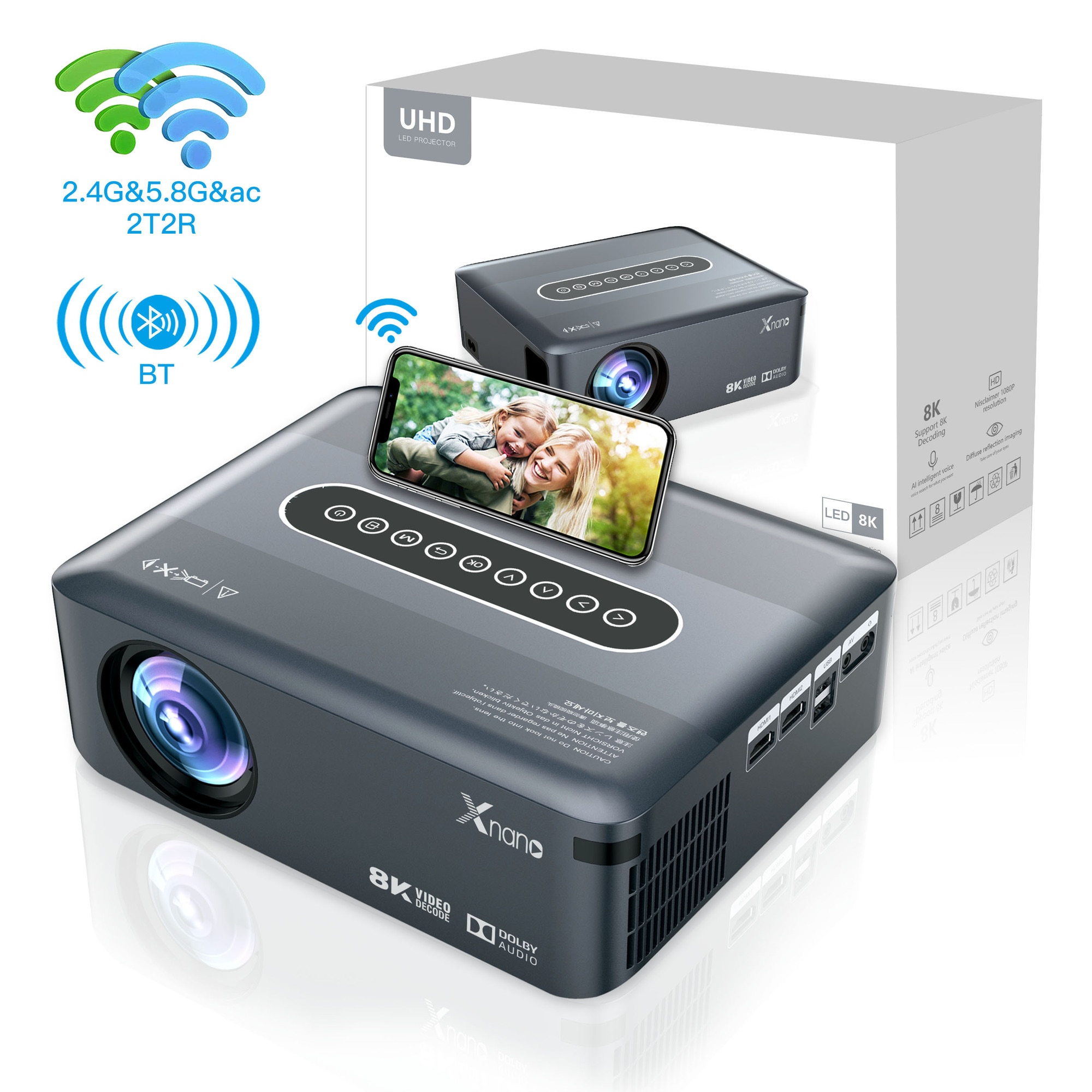 Videoproiector Xiaomi, Wanbo T2 Max Android 9.0, Portabil, LED