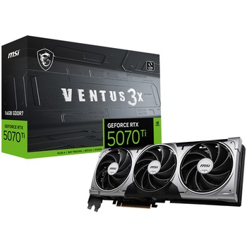 Placa video MSI GeForce RTX 5070 Ti 16G VENTUS 3X, 16GB GDDR7, 256-bit