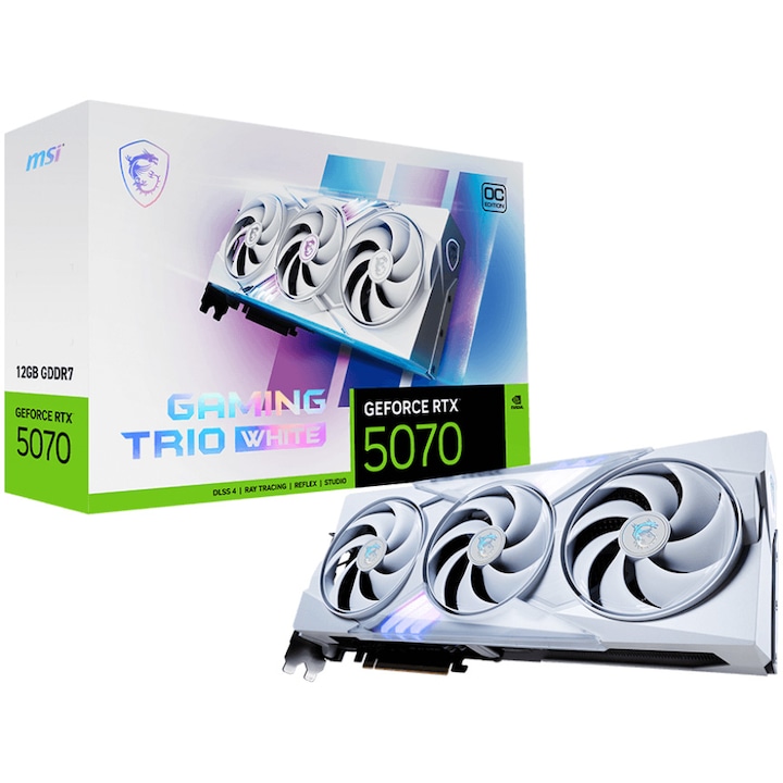 Видео карта MSI GeForce RTX™ 5070 12G GAMING TRIO OC WHITE, 12GB GDDR7, 192-bit