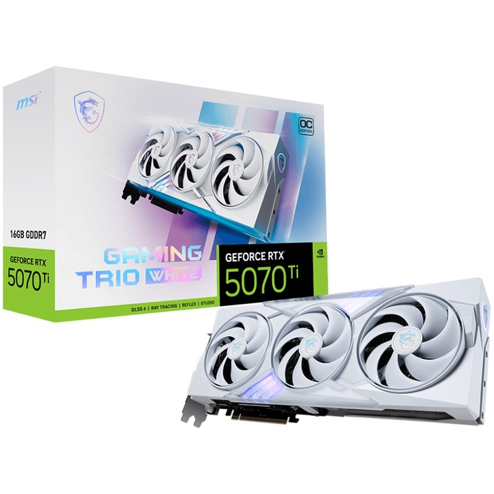 Placa video MSI GeForce RTX™ 5070 Ti 16G GAMING TRIO OC WHITE, 16GB GDDR7, 256-bit
