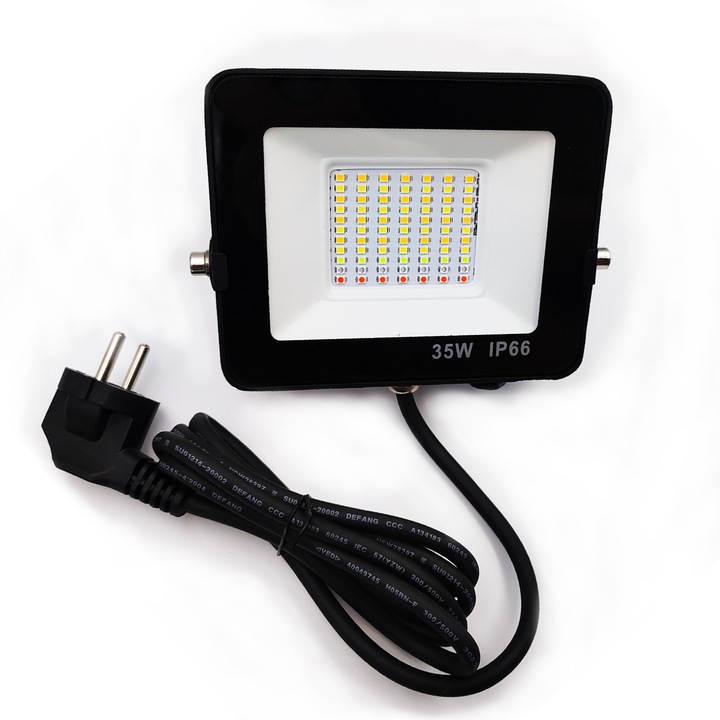 Proiector LED Smart 30W, 5000lm, Control WiFi & Bluetooth, Culoare Reglabila 2700K-6500K, Dimmer 0-100%, Aluminiu & Sticla, Ideala pentru Gradina, Peisaj si Atmosfera, Floodlight IP66