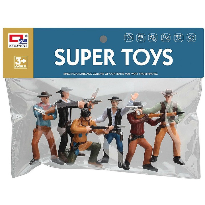 Set 6 figurine cowboy, Adar, 20x17x3cm