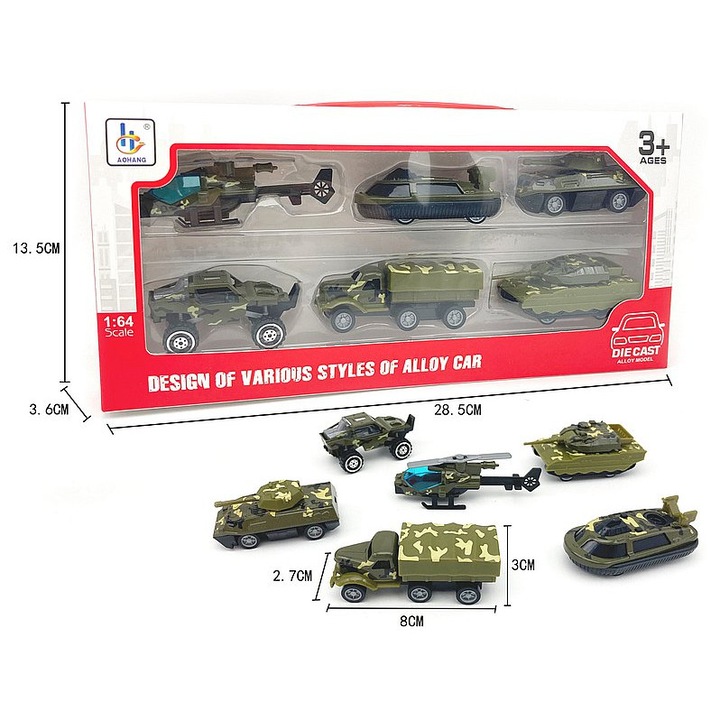 6 darabos katonai fém autó készlet, Adar