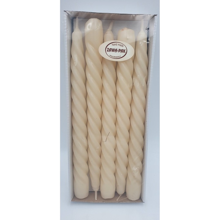 Комплект от 10 цветни свещи ZAWA, кремави