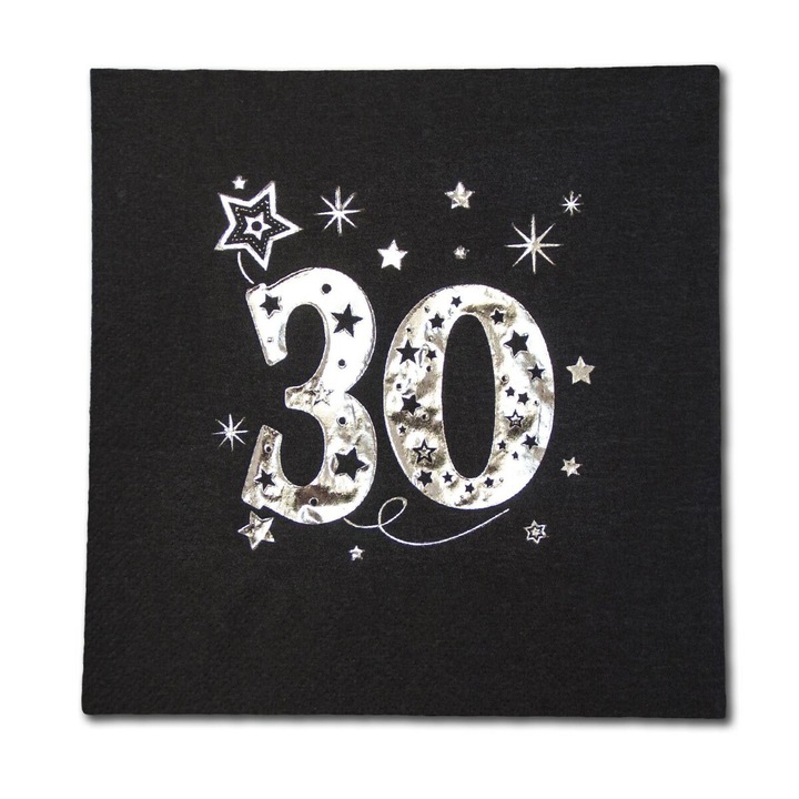 Servetel 33x33 30, negru