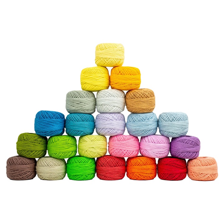 Set de fire de brodat Aliga, 1,5mm x 65m, 24 culori