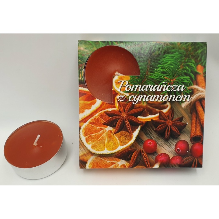 Комплект от 4 ароматни свещи ZAWA, оранжево с канела
