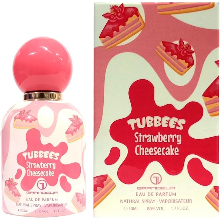 Apa de parfum Grandeur Elite Tubbees - Strawberry Cheesecake, Unisex 50 ml