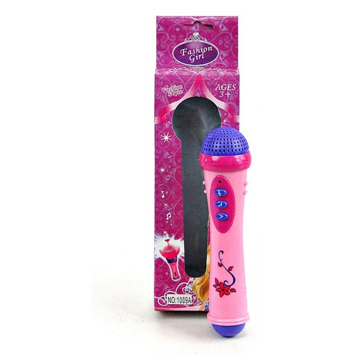 Microfon pe baterie Fashion Girl, instrument muzical de jucarie, cu lumini si sunete