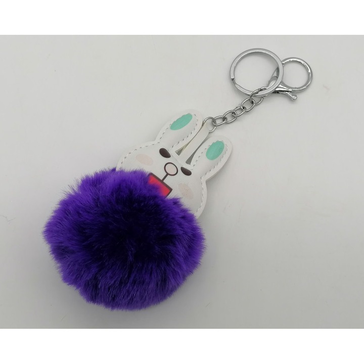 12 darabos kulcstartó szett nyúl pompon 4x12cm