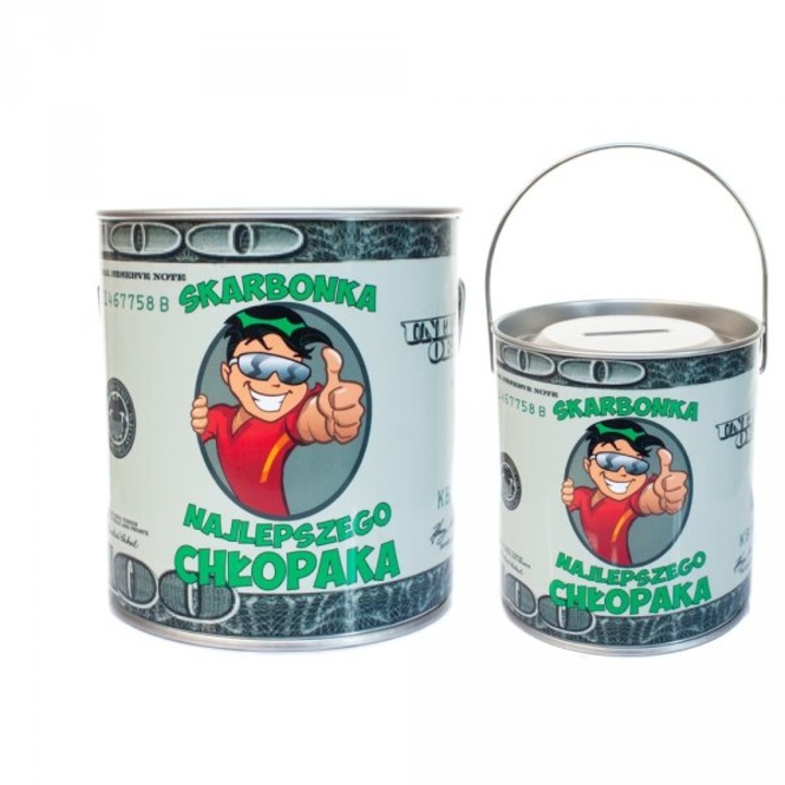 Skarbonka DIL, PCV, verde, cu capac si manere