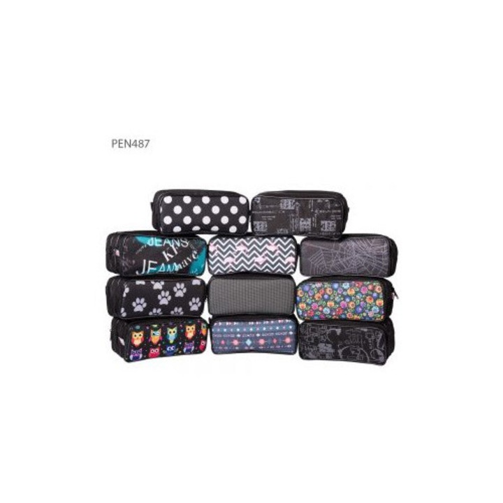 Туба Piornik Schemat 487, калъф за моливи, черен цвят, размери 10x20см