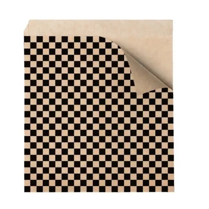 Punga de hartie pentru burgeri, Fitipaldi, 14 cm x 13 cm, 1000 buc., biodegradabila, pentru ambalarea alimentelor, maro si negru, material: hartie pergament, greutate: 38 g/m²