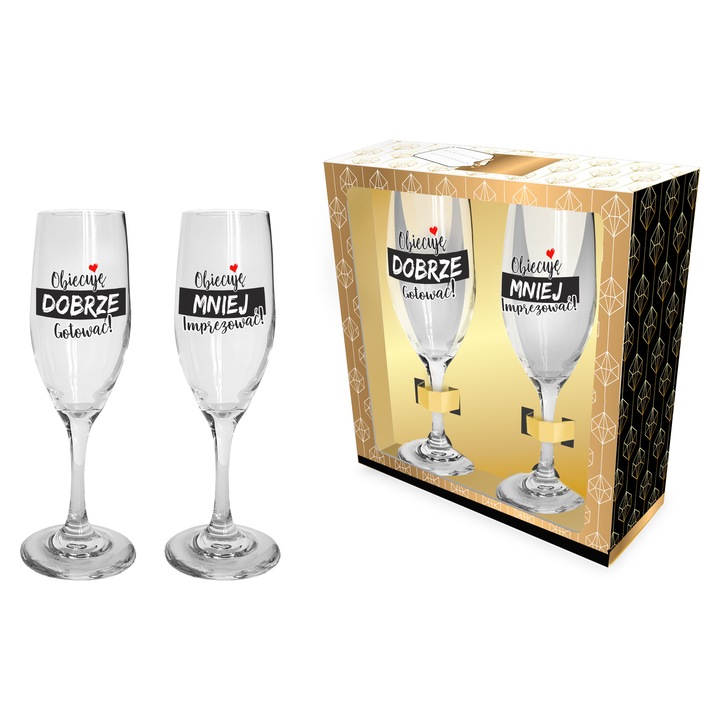 2 db-os pezsgőspohár készlet 170 ml BGtech, elegáns dizájn, átlátszó