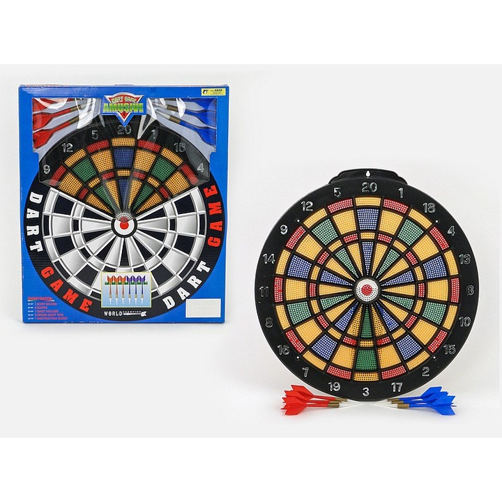 Дартс мишена Adar, с 6 стрелички, 41x36x3 см