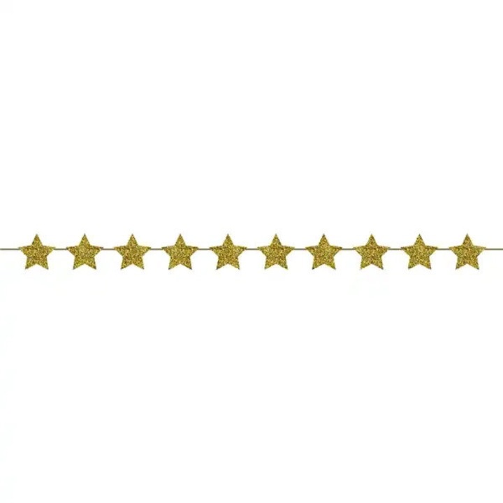 Ghirlanda decorativa de Craciun, 1, 5 m, 1 buc., hartie, biodegradabila, pentru decorare interioara, multicolora, elemente decorative cu dimensiunile de ~9, 5 x 9, 5 cm