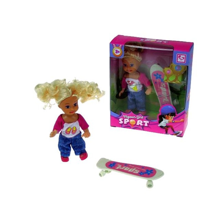 Кукла, Хипопотам, 11 см, Скейтборд
