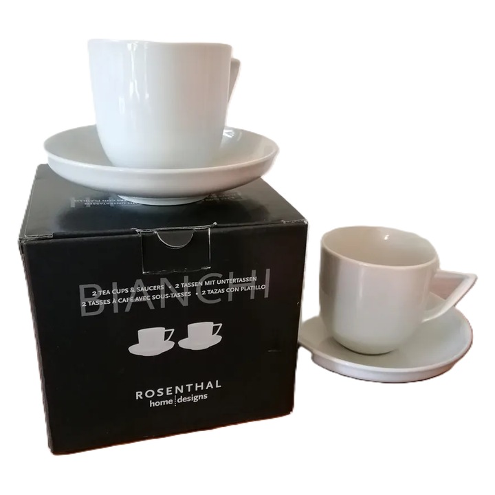 Set 2 cesti pentru espresso, Herbapol Poznan, alb