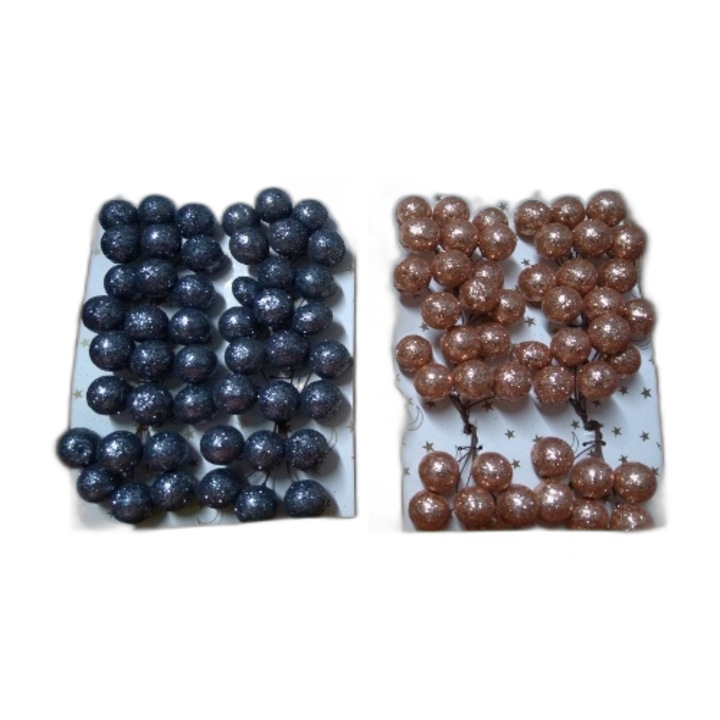 Globuri de Craciun, TopGift, set 48 buc, mix, 2cm