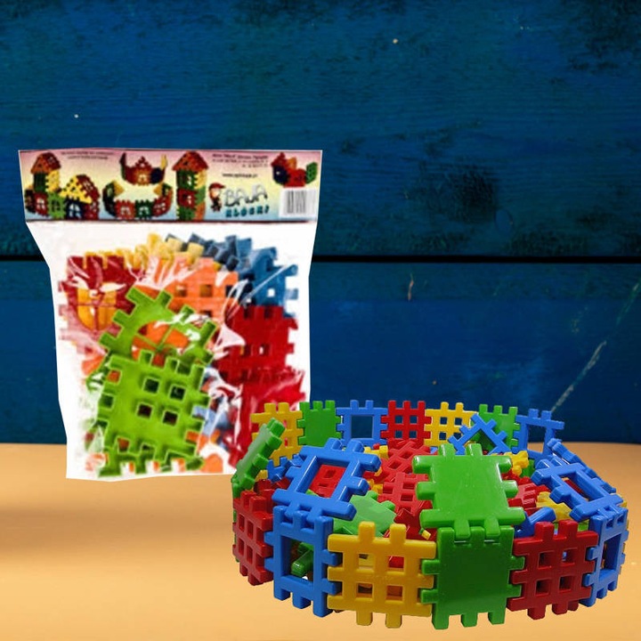 Set de constructie 25 piese, BAJA, WAFLE, multicolor