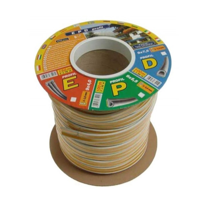 Garnitura pentru feronerie, Tragar, profil ''D'', 150m, alb