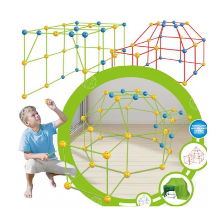 Kit de constructie Stone® cort pentru copii, 87 piese, 3 ani +, multicolor