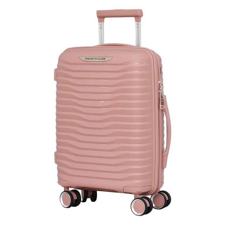 PERFECT++LINE PP 1616 bőrönd, Levehető kerekek, 52/36/18 cm, Rózsaszín
